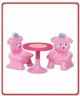 MESA Y SILLA OSITO ROSA