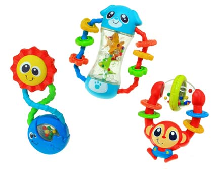 RATTLE SET SUN+MONKEY+PUPPY