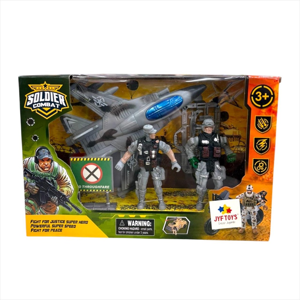 SET MILITAR MEDIANO AVION Y MUÑECOS