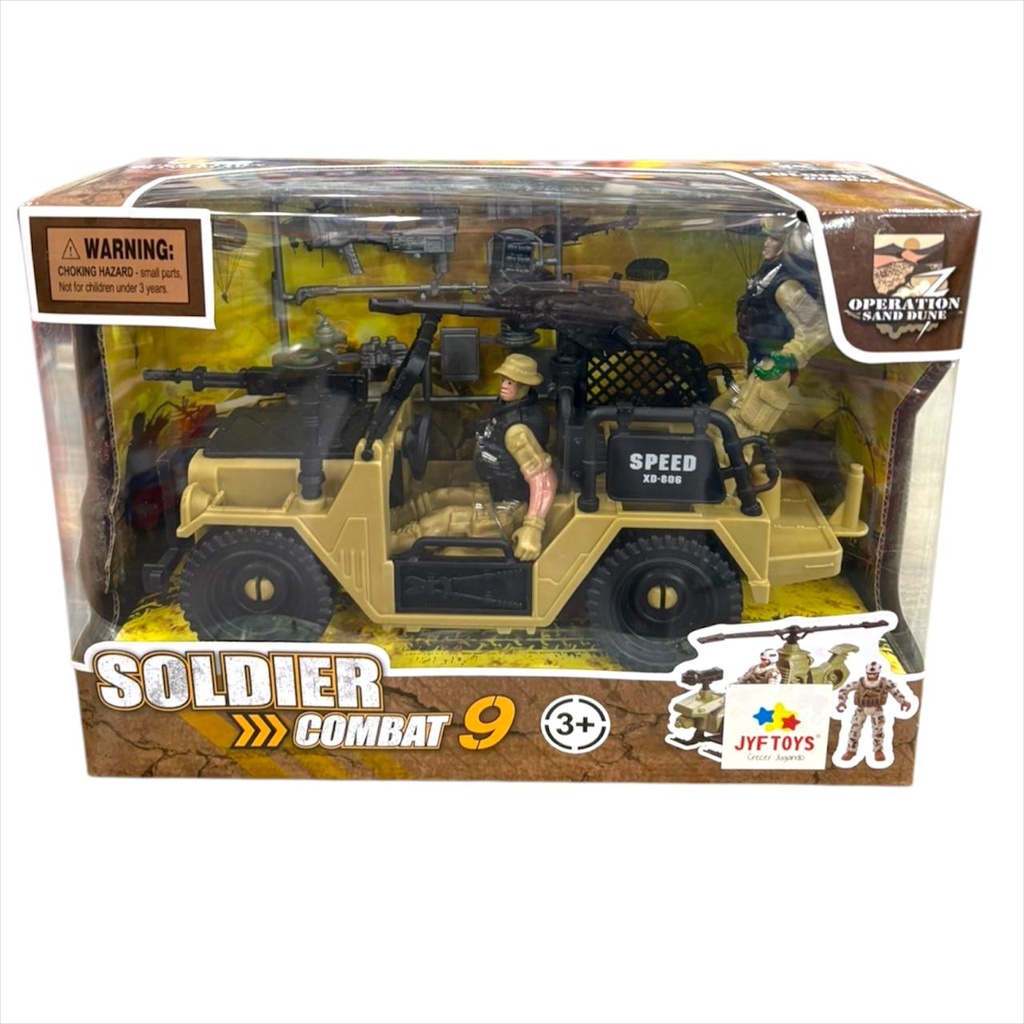 SET MILITAR MEDIANO JEEP Y MUÑECOS