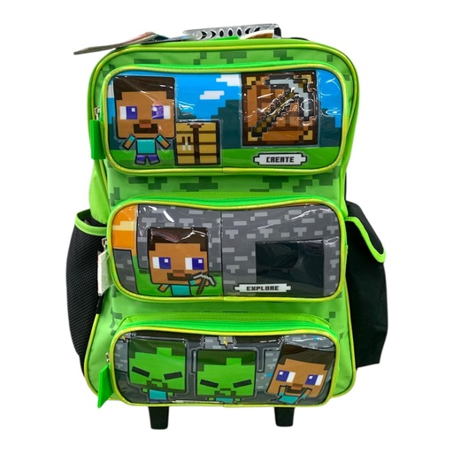 [202MI309] MOCHILA MINECRAFT 18" CON CARRO
