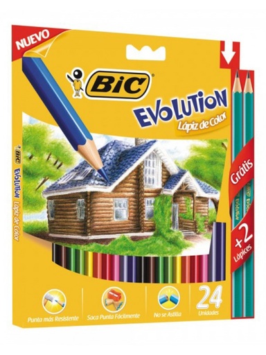 [321317] LAPIZ BIC EVOLUTION COLORES X24 (copia)
