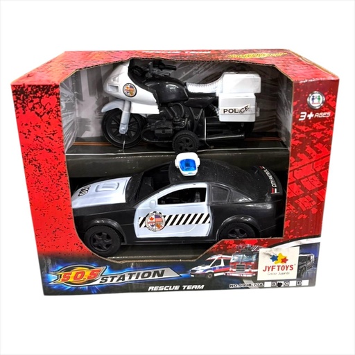 [ZY1514107] SET DE POLICIA CON AUTO Y MOTO