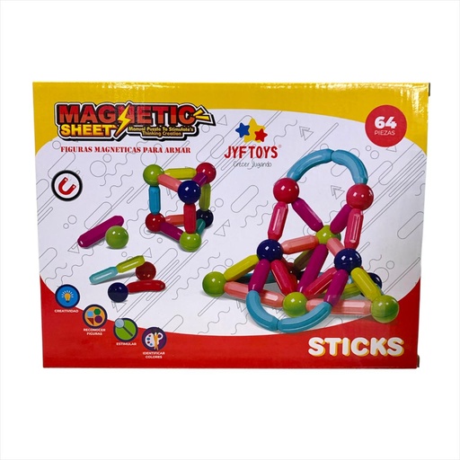 [665205] MAGNETIC STICKS 64 PIEZAS 