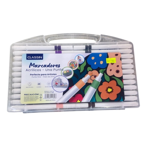 VALIJA MARCADORES ACRILICOS X48