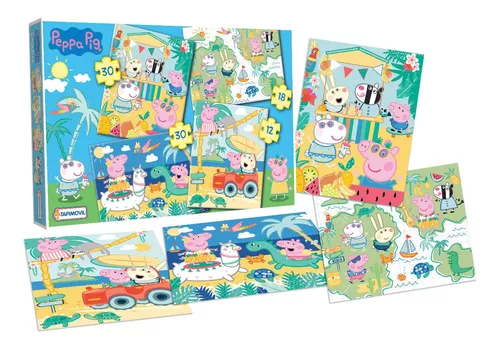 4 PUZZLES PEPPA PIG 2X30, 12 Y 18 PZAS