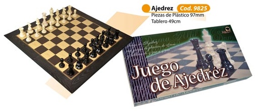 [7798090283153] AJEDREZ BISONTE TABLERO 49X49 PIEZAS PLA