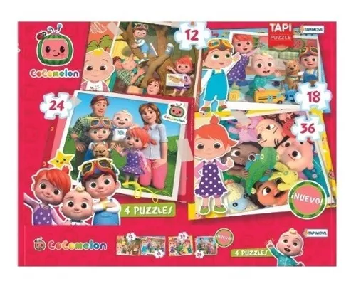 [7794008002021] COCOMELON PUZZLE 4 EN 1 (12-18-24-36)